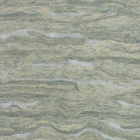 Homeroots 90 x 114 in. Seafoam Wool or Viscose Rug 375349